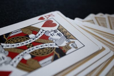 A deck of cards with King facing up