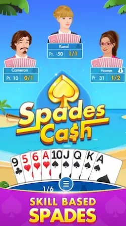 Spades cash win real money Skillz Game